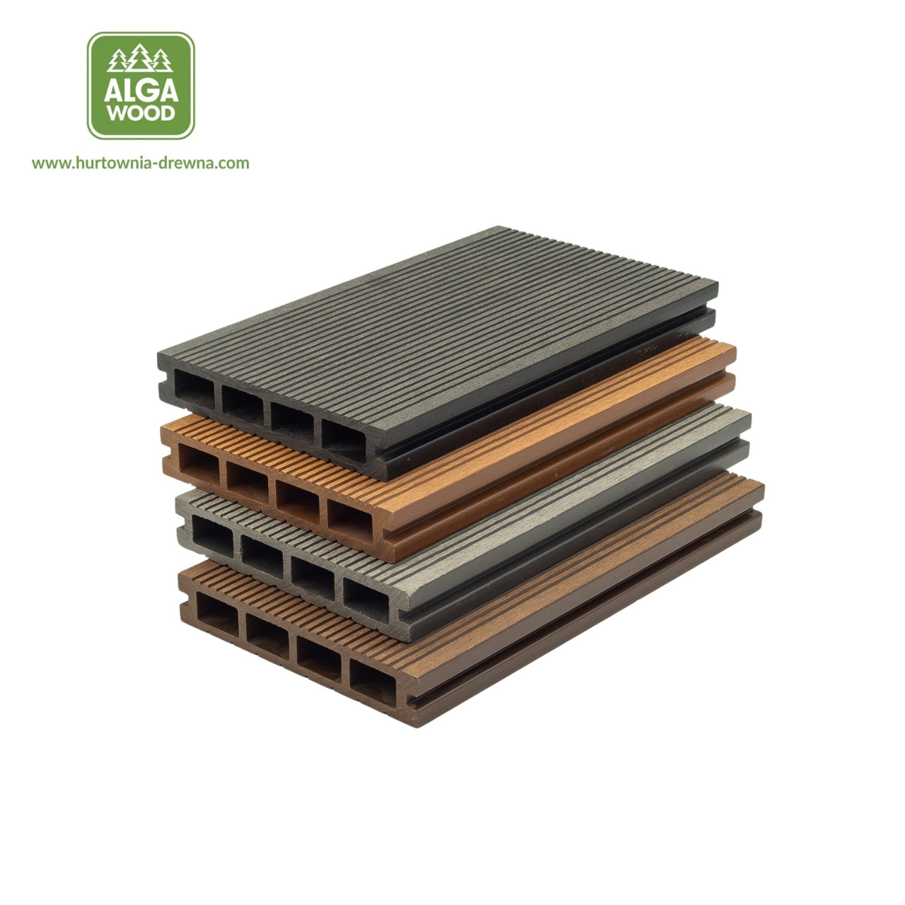 Lame de terrasse composite WPC 2,5 × 14 cm – Brun, Gris, Anthracite – Rainurée