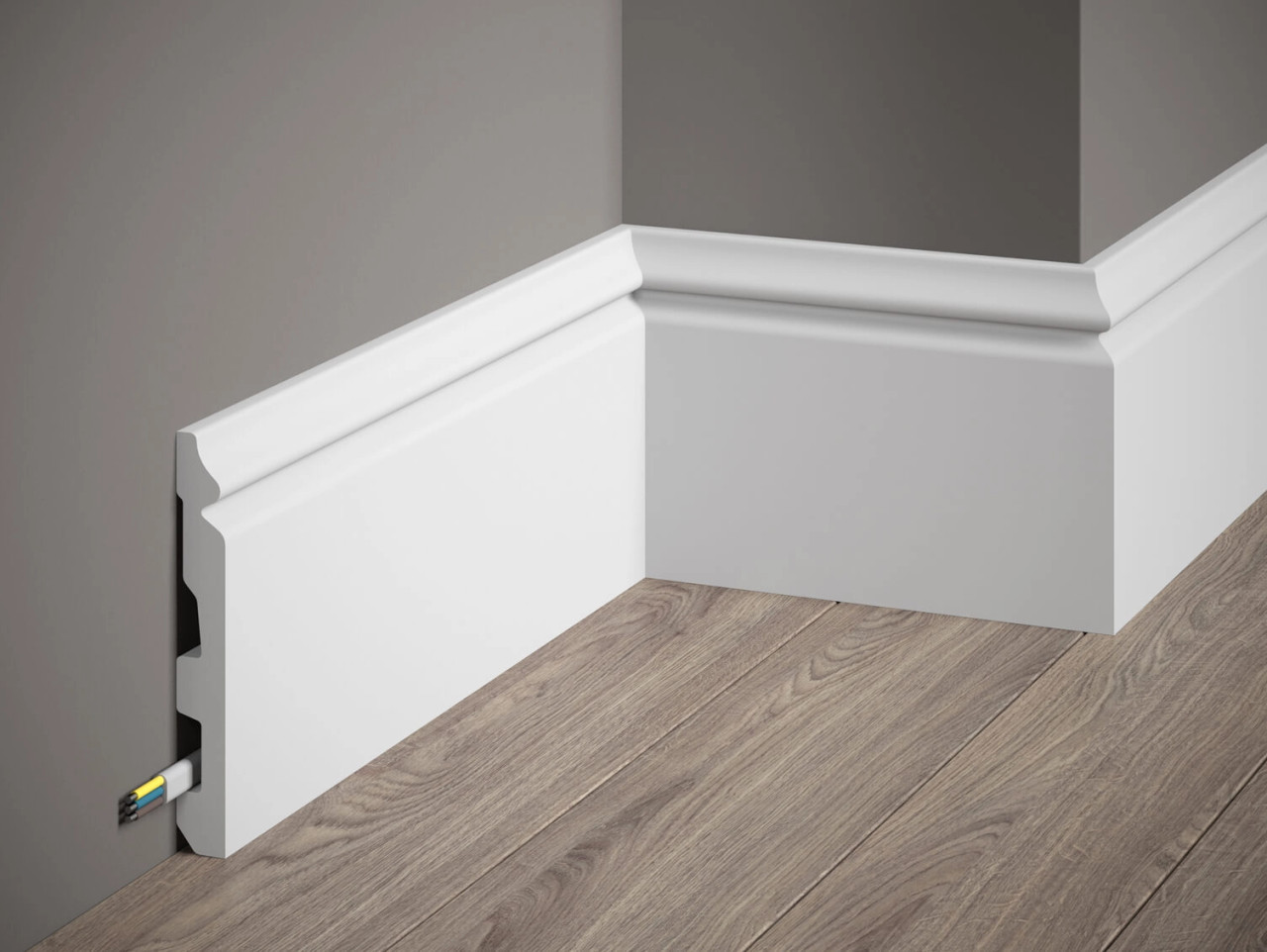 Plinthe premium MD360P Dartank blanc satine profil elegant finition haut de gamme decoration interieure