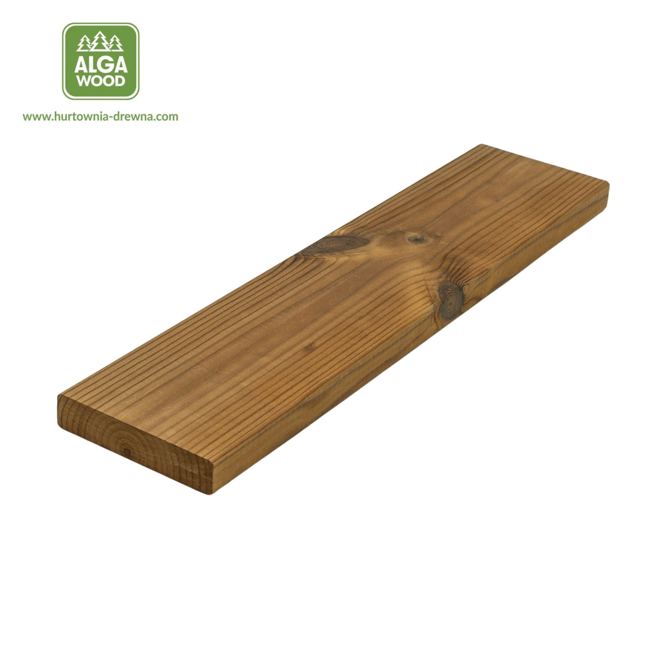 Planche thermo-traitée en pin AB, dimensions 1,9 x 11,7 cm, surface S4S lisse.