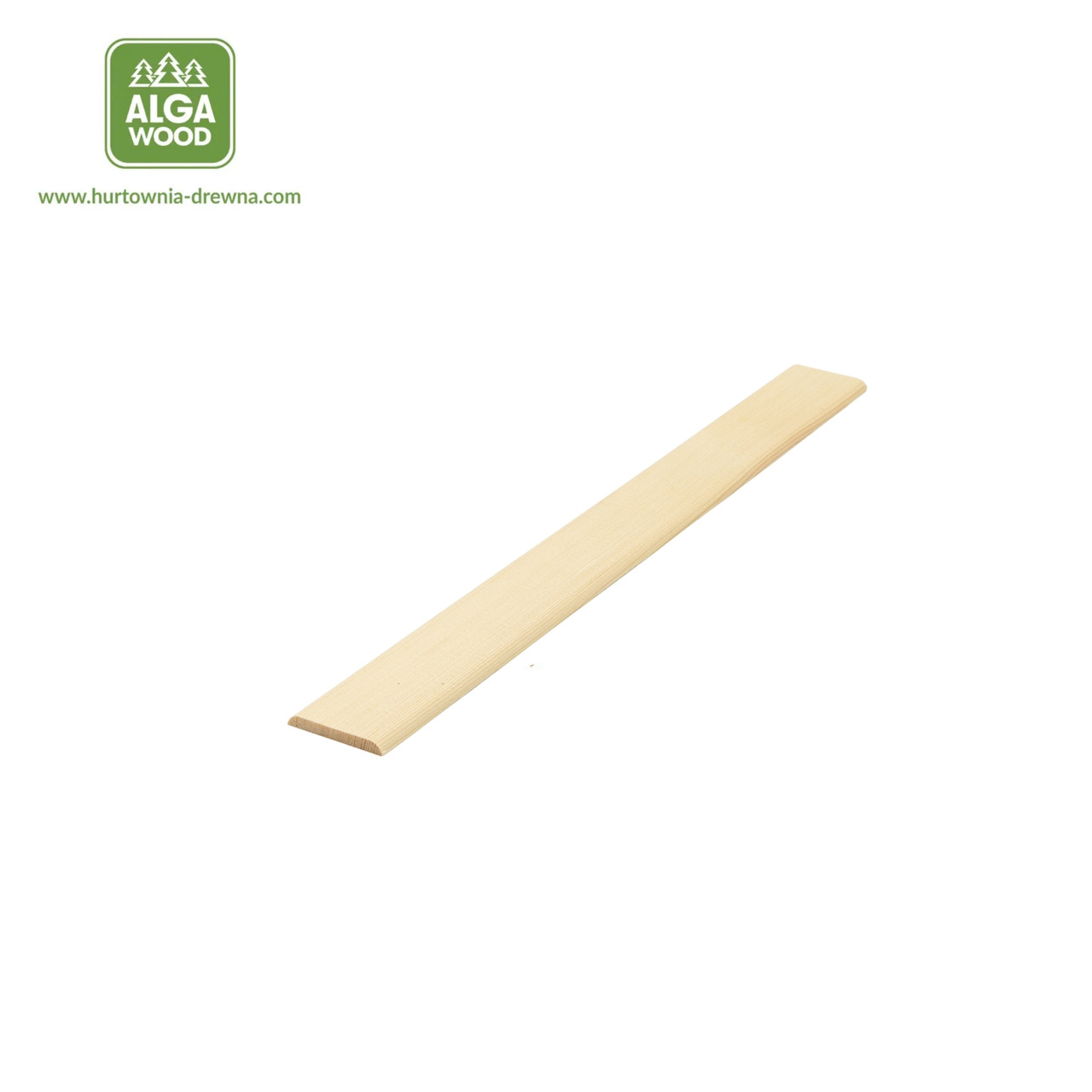 Bande de recouvrement en pin, finition naturelle, dimensions 0,5 × 4 cm, longueur 2,5 m.