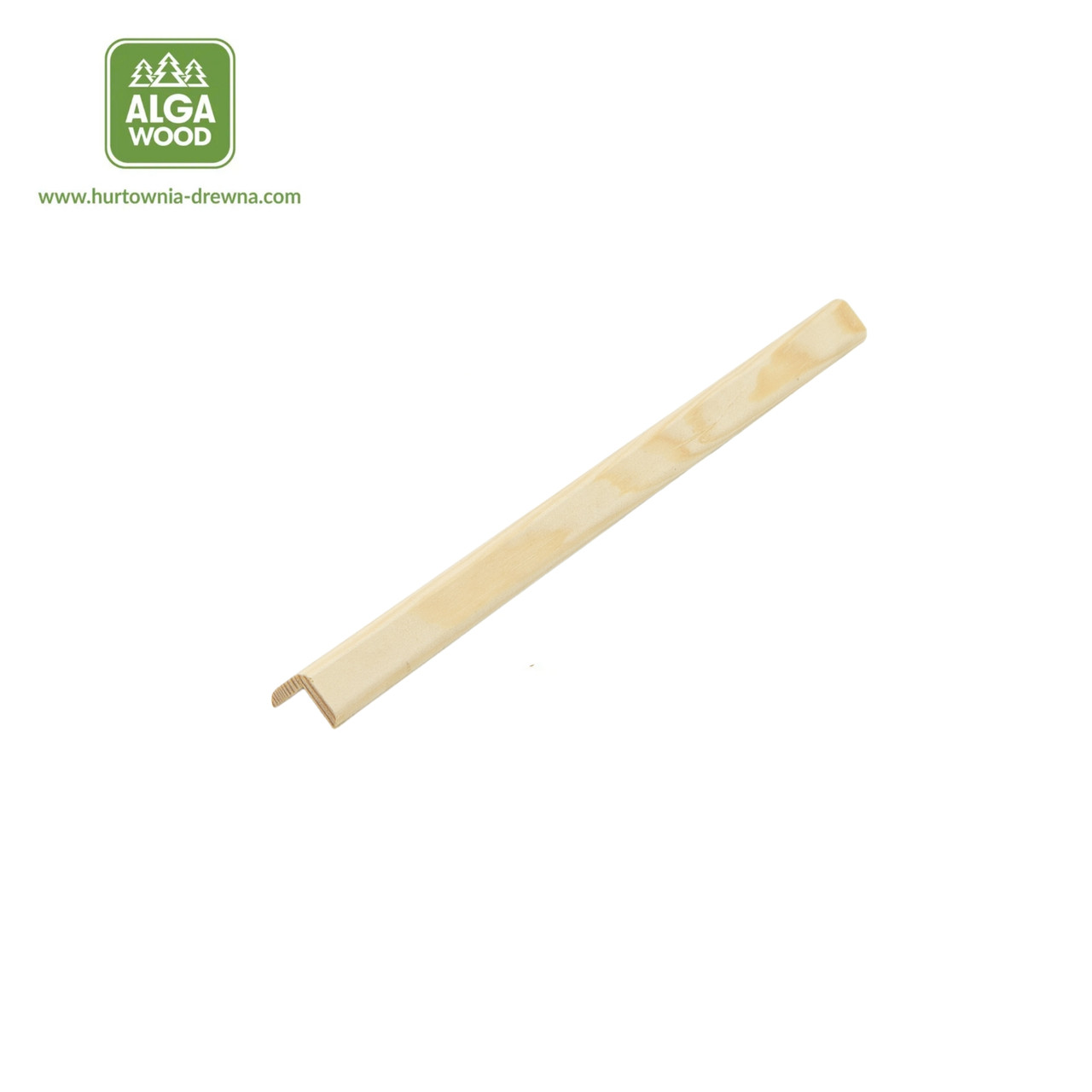 Angle en pin 2×2 cm, 5 mm d’épaisseur, 2,5 m de longueur – vue détaillée du bois massif