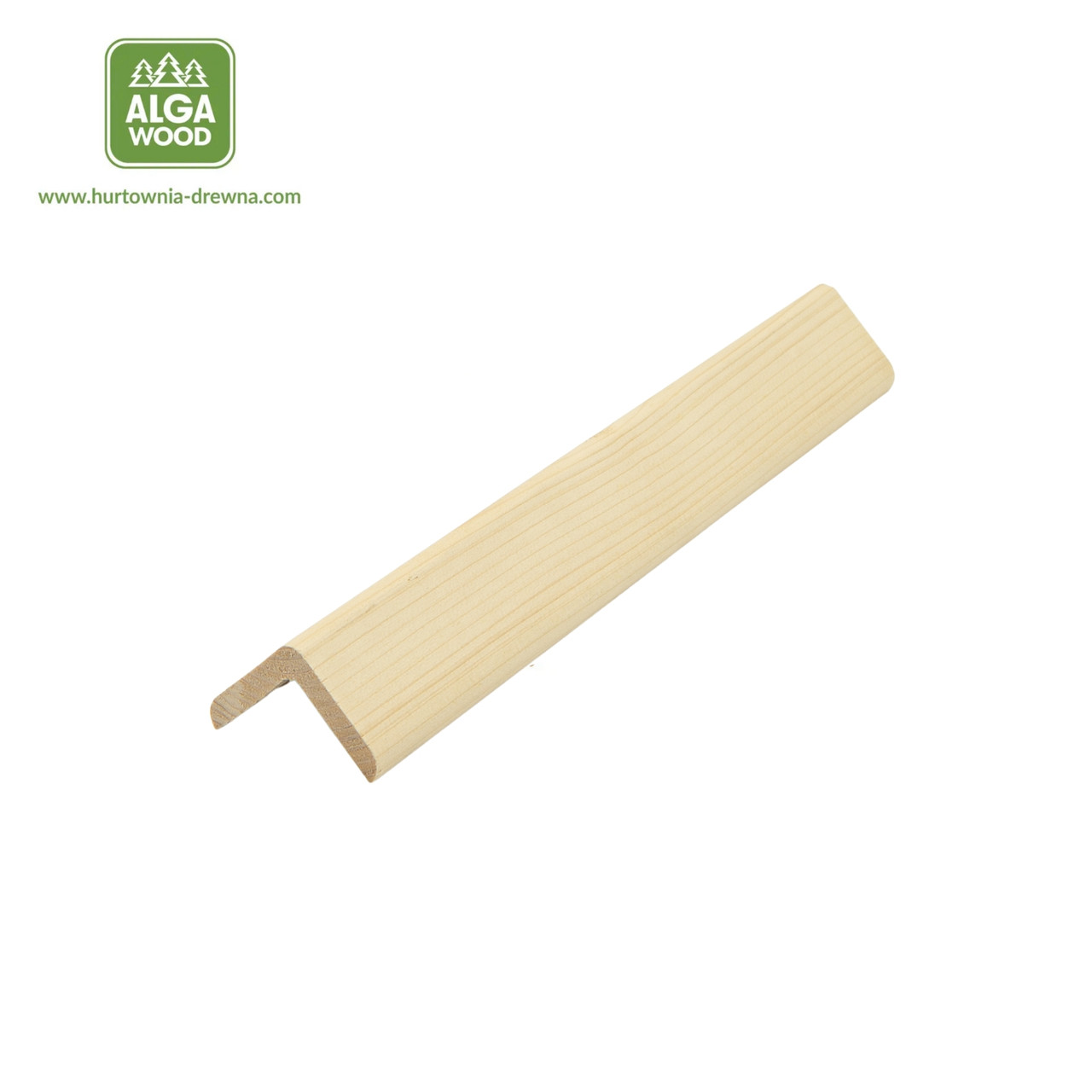 Cornière en bois d'épicéa 5 × 5 cm, épaisseur 1 cm, longueur 2,5 m