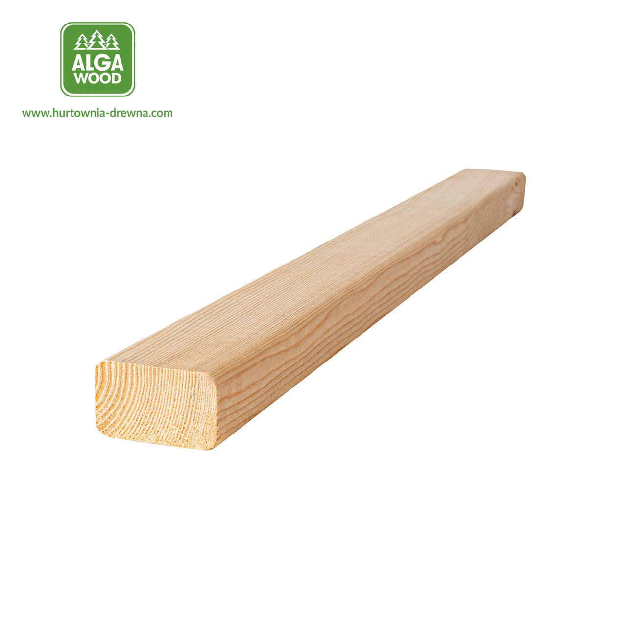Vue latérale de la planche de mélèze de Sibérie 2,8 × 4,5 cm, classe AB, S4S