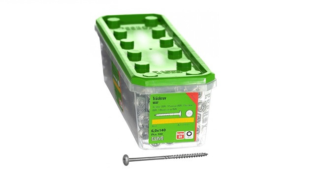 Vis ESSVE WAF Corsseal 6 × 14 cm en acier C1, TX30, paquet de 50 pièces