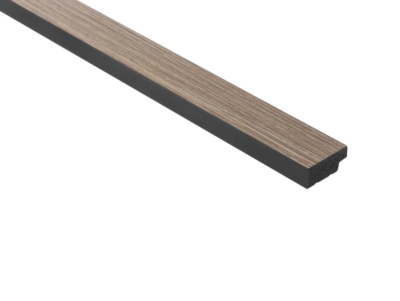 Extrémité gauche en stratifié chêne gris Medio L0203L, finition lisse et moderne.
