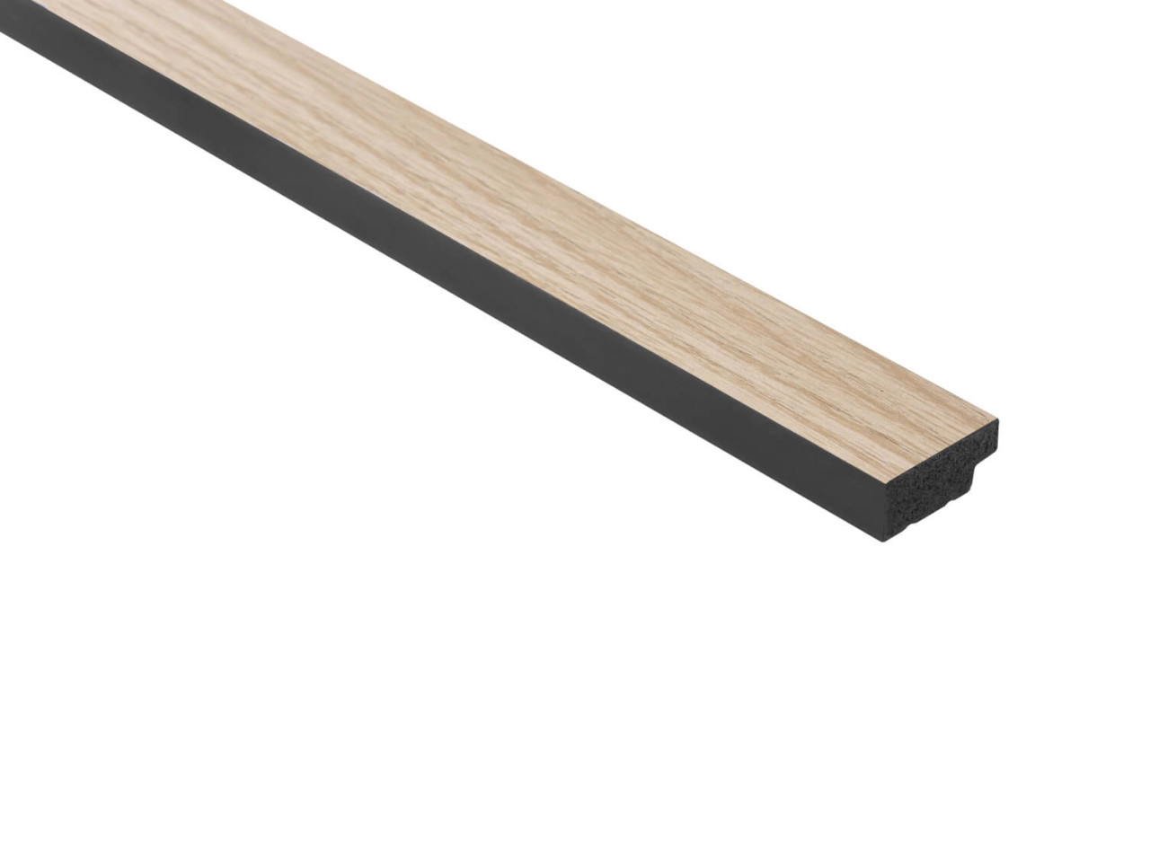 Extrémité gauche en chêne clair, finition naturelle, longueur 200 cm.