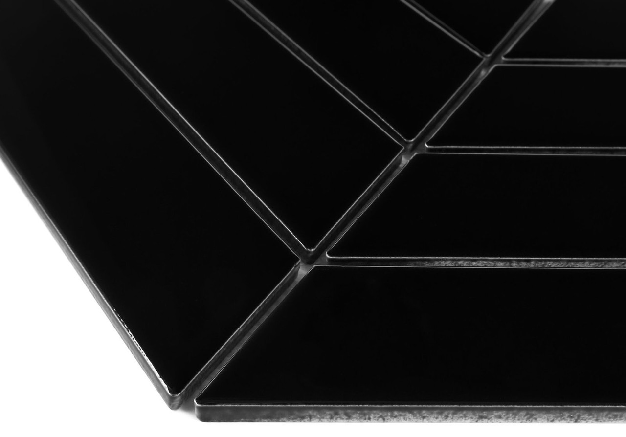 Mosaïque grès cérame Royal Chevron Noir mat
