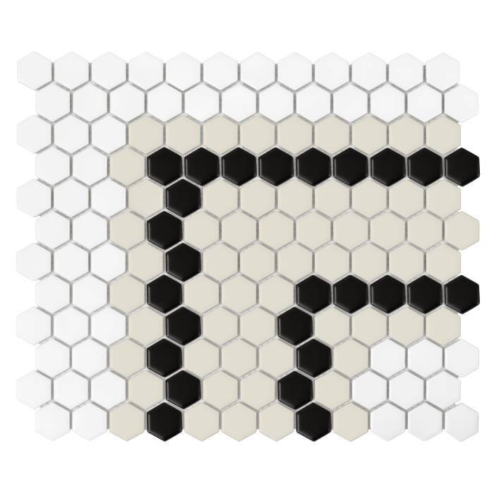 Carrelage hexagonal mini rayures 5.3.C mat
