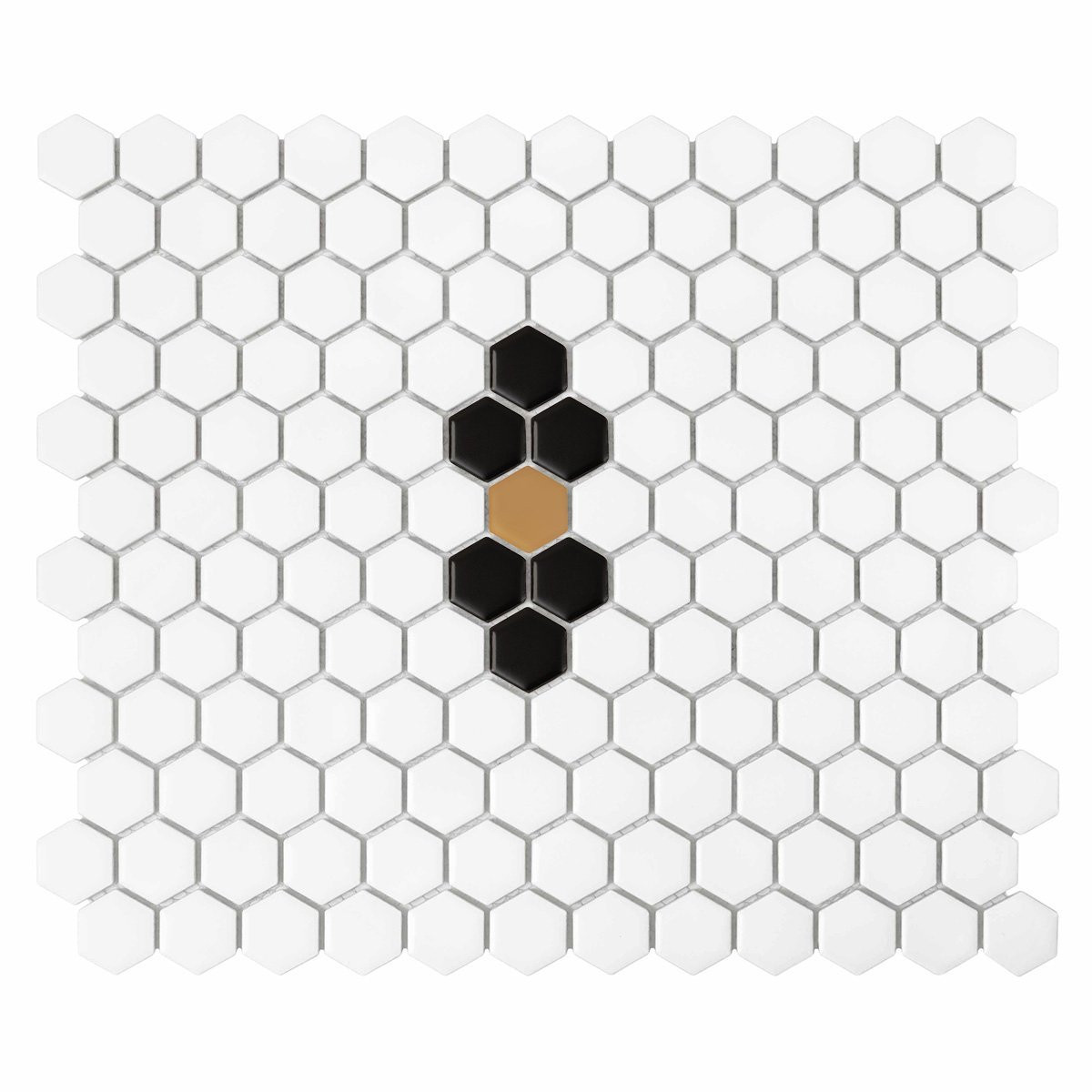 Carrelage Hexagonal Mini Beetle Noir Mat