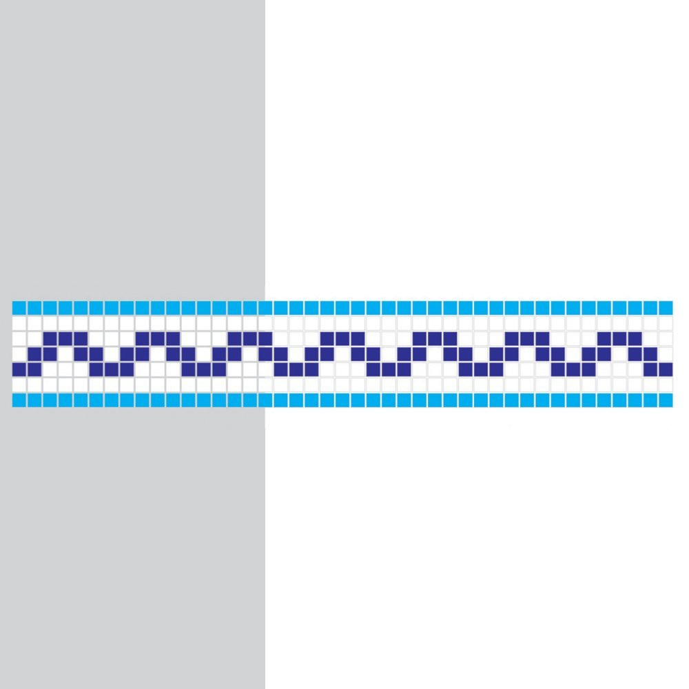 Mosaïque Ligne Q 06 Blanc Bleu