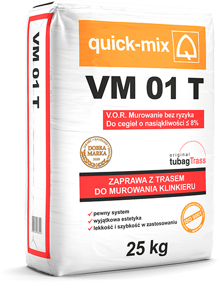 VM 01 T Mortier au trass pour maçonnerie en briques recuites, brun