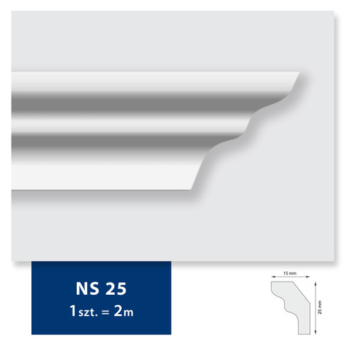 Carton de 400 mètres NS25 Corniche Plafond DMS - 200 pièces