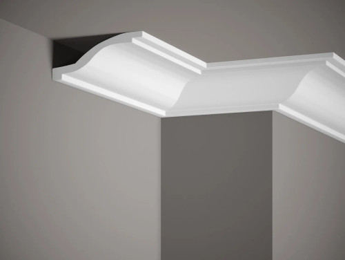 Corniche de plafond blanc mate Profoam MDB127 - Dimensions : 200 x 5,50 x 13,50 cm