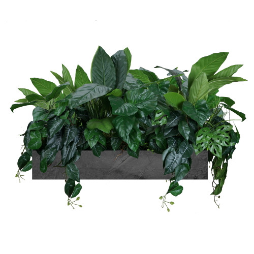 Composition florale exotique pour pot, design moderne et élégant Composition florale exotique pour pot, design moderne et élégant