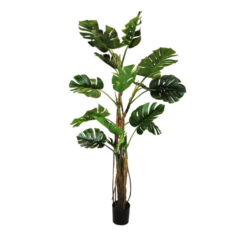 Plante artificielle Monstera 210 cm en pot décoratif, réaliste et haut de gamme