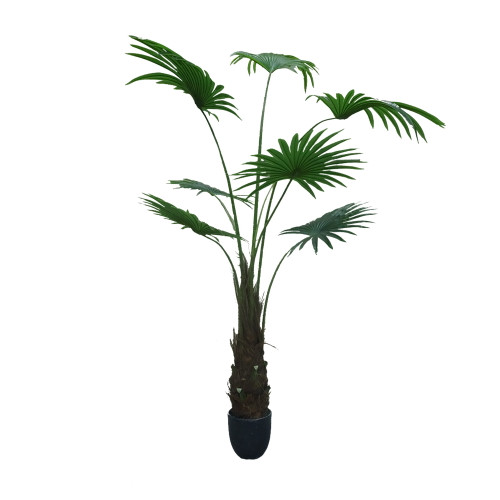 Palme artificielle Washingtonia Robusta 180 cm, pot inclus, aspect réaliste et décoratif.