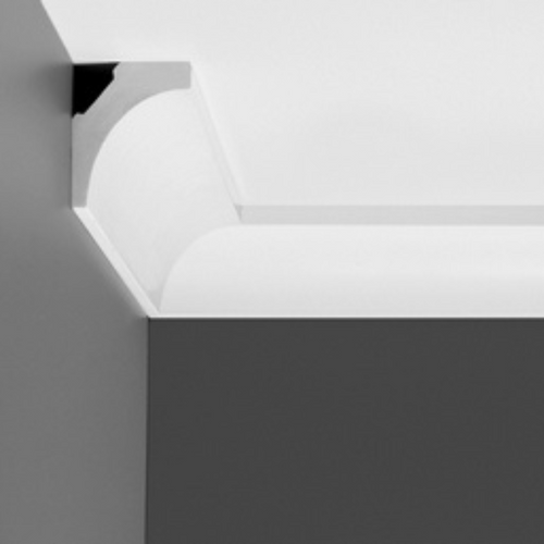 Corniche de plafond CAR-051 en vue frontale, finition mate, style moderne.