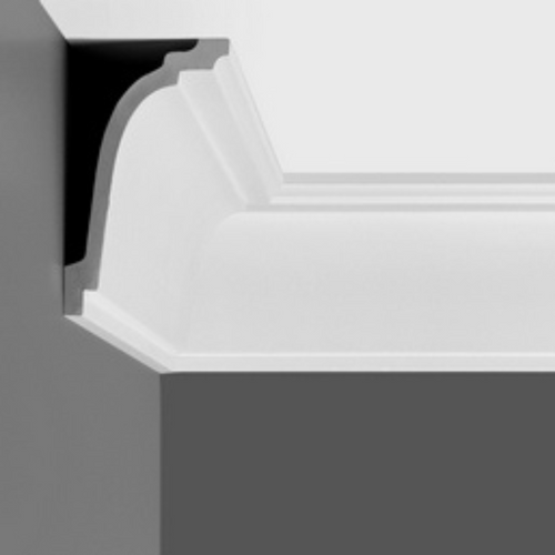 Corniche de plafond CAR-111 vue de face, design élégant et finition soignée.