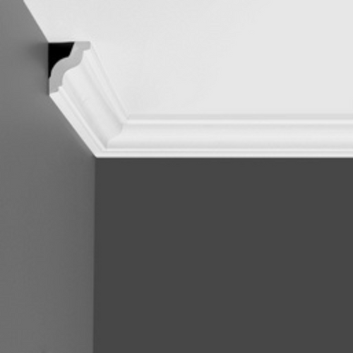 Corniche de plafond CET-031, vue frontale, finition mate, design épuré.