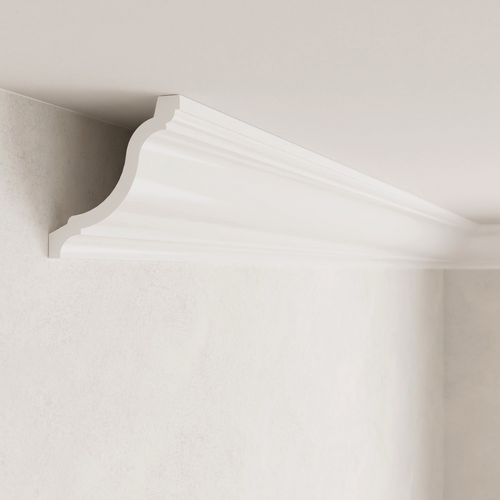 Corniche de plafond CET-101 vue de face, finition mate, style moderne