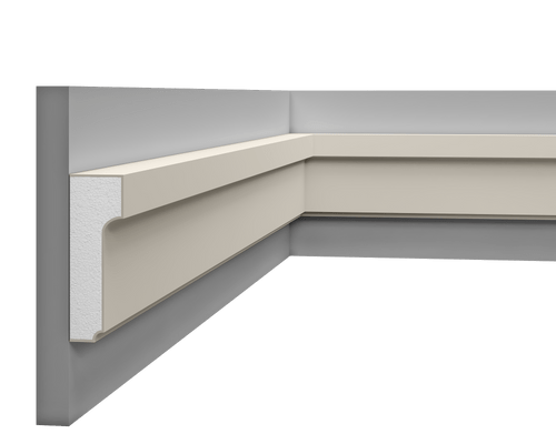 Moulure multifonctionnelle LP 016 en polystyrène, finition lisse, idéale pour les plafonds et les mu