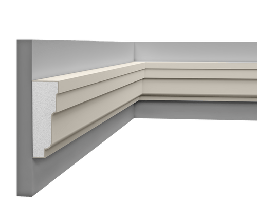 Profil multifonctionnel LP 027 en styrodur, idéal pour l'isolation thermique et l'étanchéité.