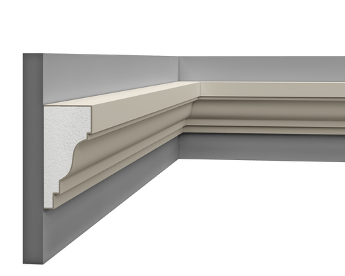 Corniche LP 029 en styrodur, vue extérieure détaillée.