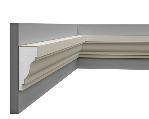 Corniche LP 079 en styrodur, vue extérieure.