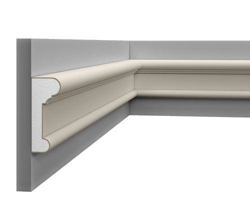Moulure polyvalente LP 183 en styrodur, finition moderne pour intérieurs.