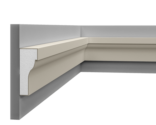 Profil multifonctionnel LP 208 en STYRO, idéal pour les finitions murales et plafonnales.