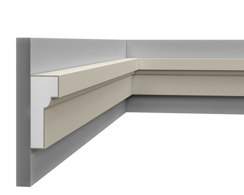 Profil multifonctionnel LP 214 en polystyrène pour finitions intérieures et extérieures.