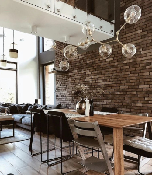 Carreaux de ciment effet brique ancienne brune  H6,5 x L27 cm épais 1,5 cm