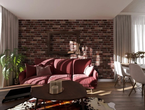 Brique monastique anglaise ancienne, surface patinée par le temps, teinte rouge profond avec nuances