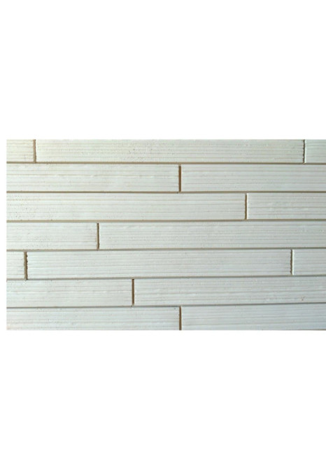 Carreau de façade rectangulaire Niva écru, 5,4 x 54 cm, aspect mat et moderne.