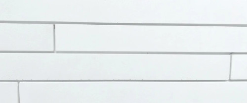 Carreau façade blanc lisse 5,4 x 54 cm, aspect moderne et épuré.