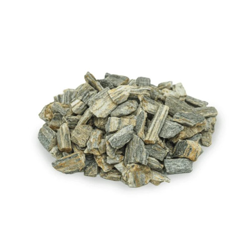 Écorce de pierre naturelle 8-16 mm, teinte brun-jaune chatoyant, vue en vrac.