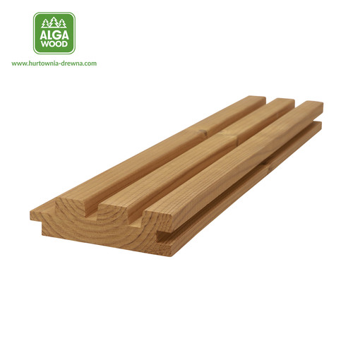 Lambris en pin thermo-traité AB, profil losange x3V, dimensions 2,6 × 9,2 cm – vue latérale