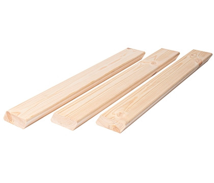 Vue latérale des lames en épicéa de Sibérie, format losange 2,8 × 6,8 cm, classe AB.