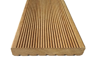 Planche Bangkirai rainurée 2,5 x 14,5 cm FAS KD – vue de face, grain naturel et finition mate.