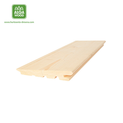 Vue latérale du lambris épicéa diagonal 2,4 cm × 14,6 cm classe AB