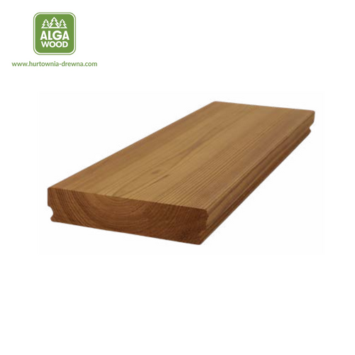 Vue de face montrant la surface lisse et uniforme de la lame en pin thermo-traité.