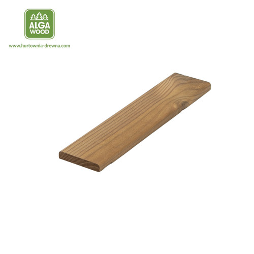 Bande de revêtement en pin thermo-traité, dimensions 0,7 x 4 cm, longueur 2,50 m, qualité AB – vue d