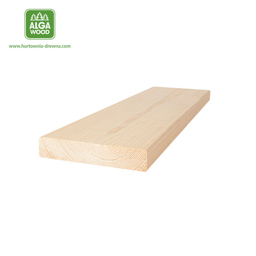 Vue latérale de la planche rabotée 2,8 × 17 cm en épicéa scandinave classe AB