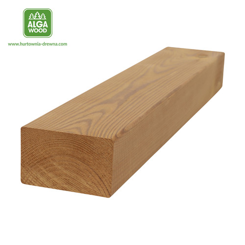 Bois équarri en pin thermo-traité 4,2 × 6,8 cm, surface lisse, classe naturelle.