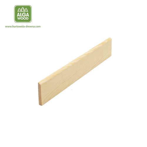 Socle en pin 1 × 4 cm, longueur 2,5 m, finition naturelle