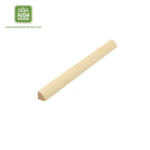 Quart de rond convexe en pin, 2 × 2 cm, 2,5 m – vue produit isolé