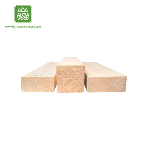 Vue frontale du bois de charpente épicéa 6×20 cm KVH C24 NSI S4S, surface lisse et uniforme.