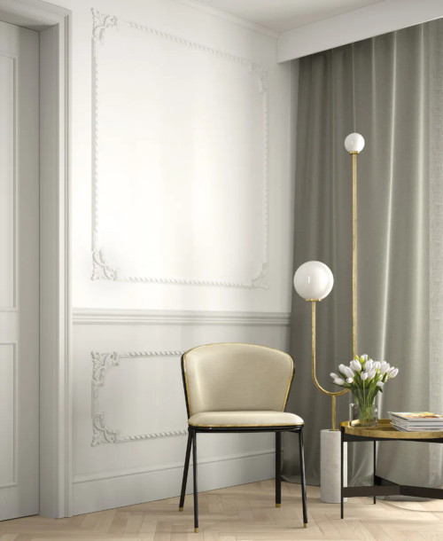 Cache tringle à rideau 240 cm, finition blanc mat, design épuré et moderne