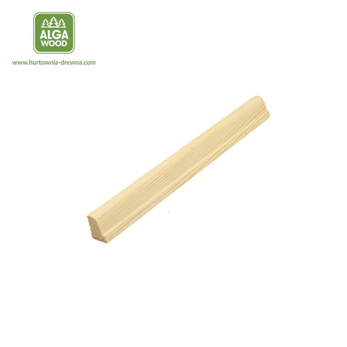 Plinthe en pin 2 × 3 cm – 2,5 m, vue de face montrant la section transversale.