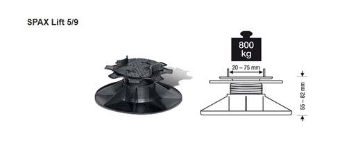 Support de solive réglable 5,5-8,2 cm – vue latérale montrant la hauteur ajustable
